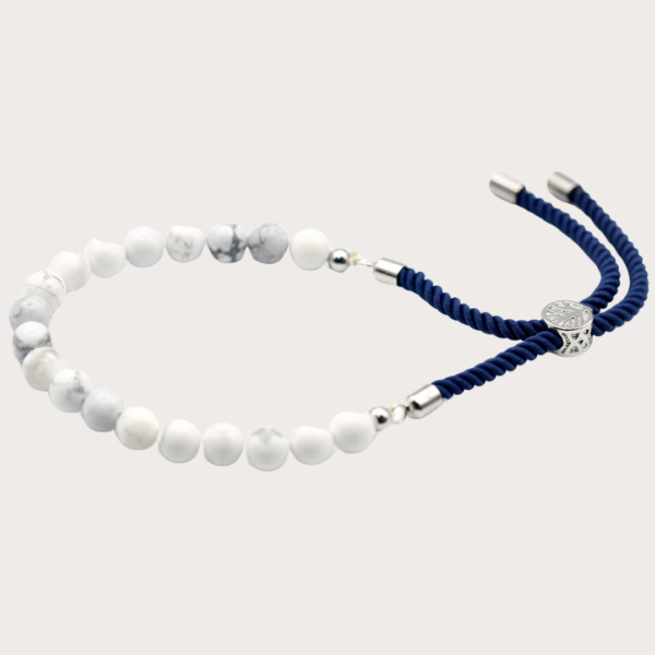 Navy String Bracelet - White Howlite